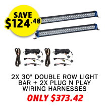 2x 30 Double Row Light Bar + 2x Plug N Play Wiring Harness