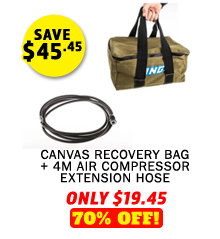 Canvas Recovery Bag + 4m Air Compressor Extension Hose