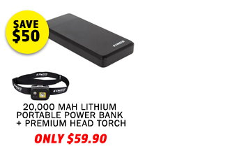 20000 mAH Lithium Portable Power Bank + Premium Head Torch