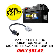 Maxi Battery Box + Quick-Connect to Cigarette Socket Adapter