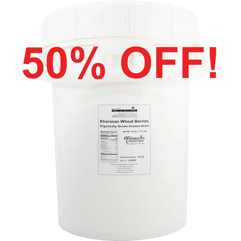 Image of Ancient Grain Khorasan Wheat Berries - 5 Gallon Life Latch® Screw Top Pail - 35 lb. (limit of 1)