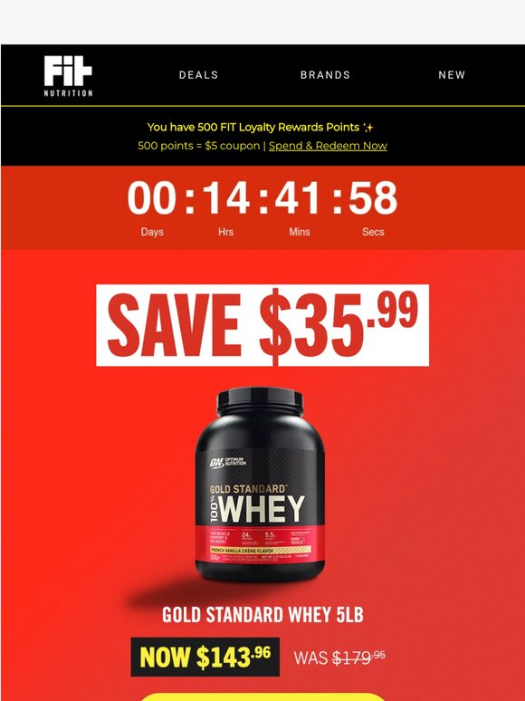 🚨 FINAL HOURS to save on Gold Standard Whey
