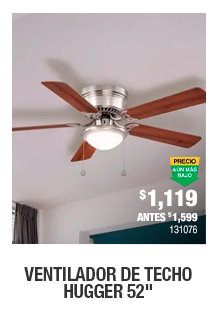 Ventilador de techo Hugger 52"