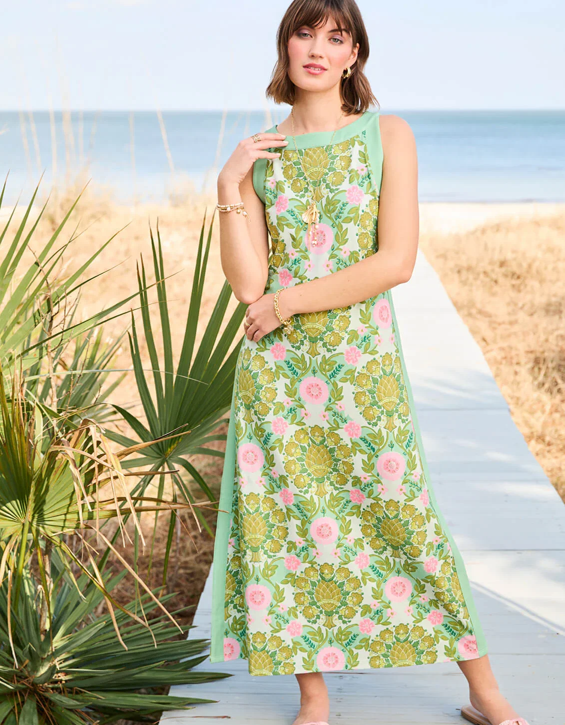 Image of Madolyn Midi Dress Seawall Damask Lilac