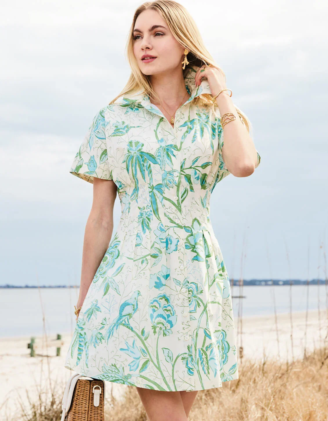 Image of Cecily Shirt Dress Seawall Branches