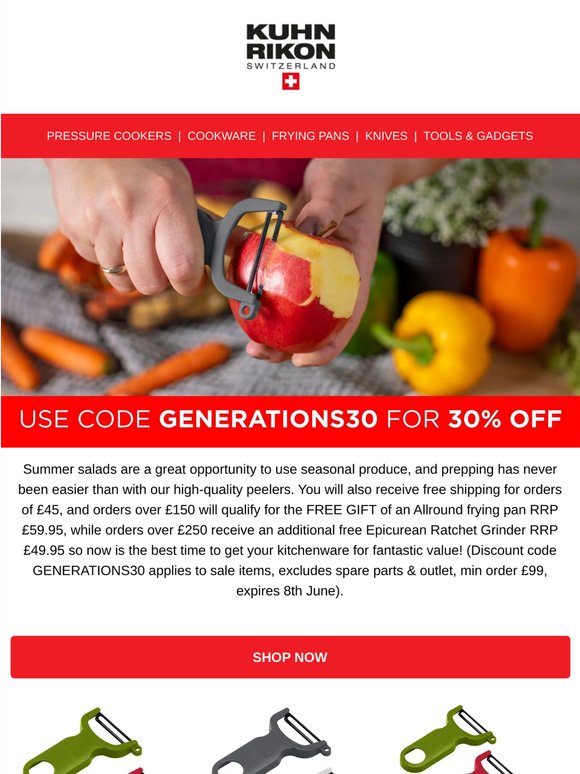 Save 30% on kitchen peelers for summer salads