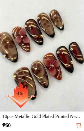 10pcs Metallic Gold Plated Printed...