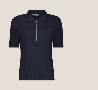 Ivy Organic Rib Zip Collar Top