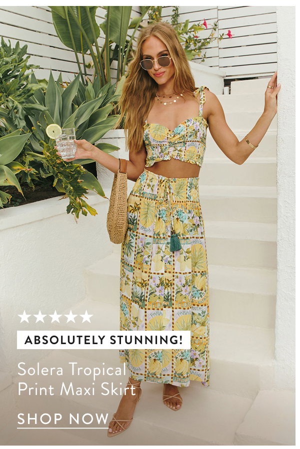 Solera Tropical Print Maxi Skirt