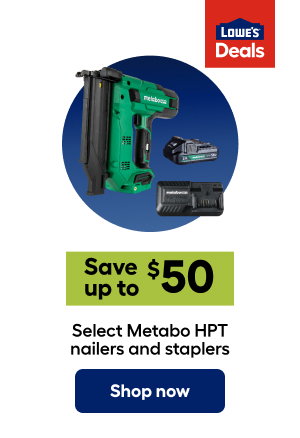 Save up to $50 Select Metabo HPT nailers and staplers