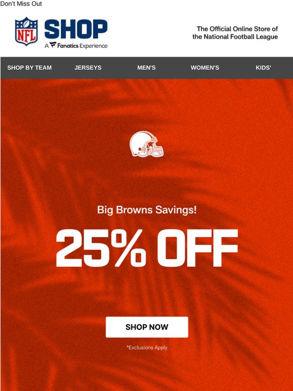 25% Off Browns Gear