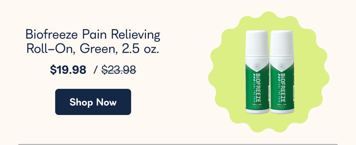 Biofreeze Pain Relieving Roll-On, Green, 2.5 oz.