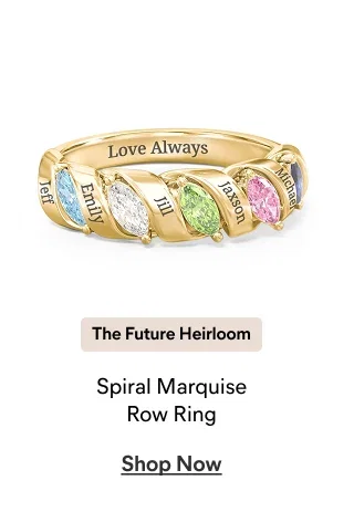 Spiral Marquise Row Ring