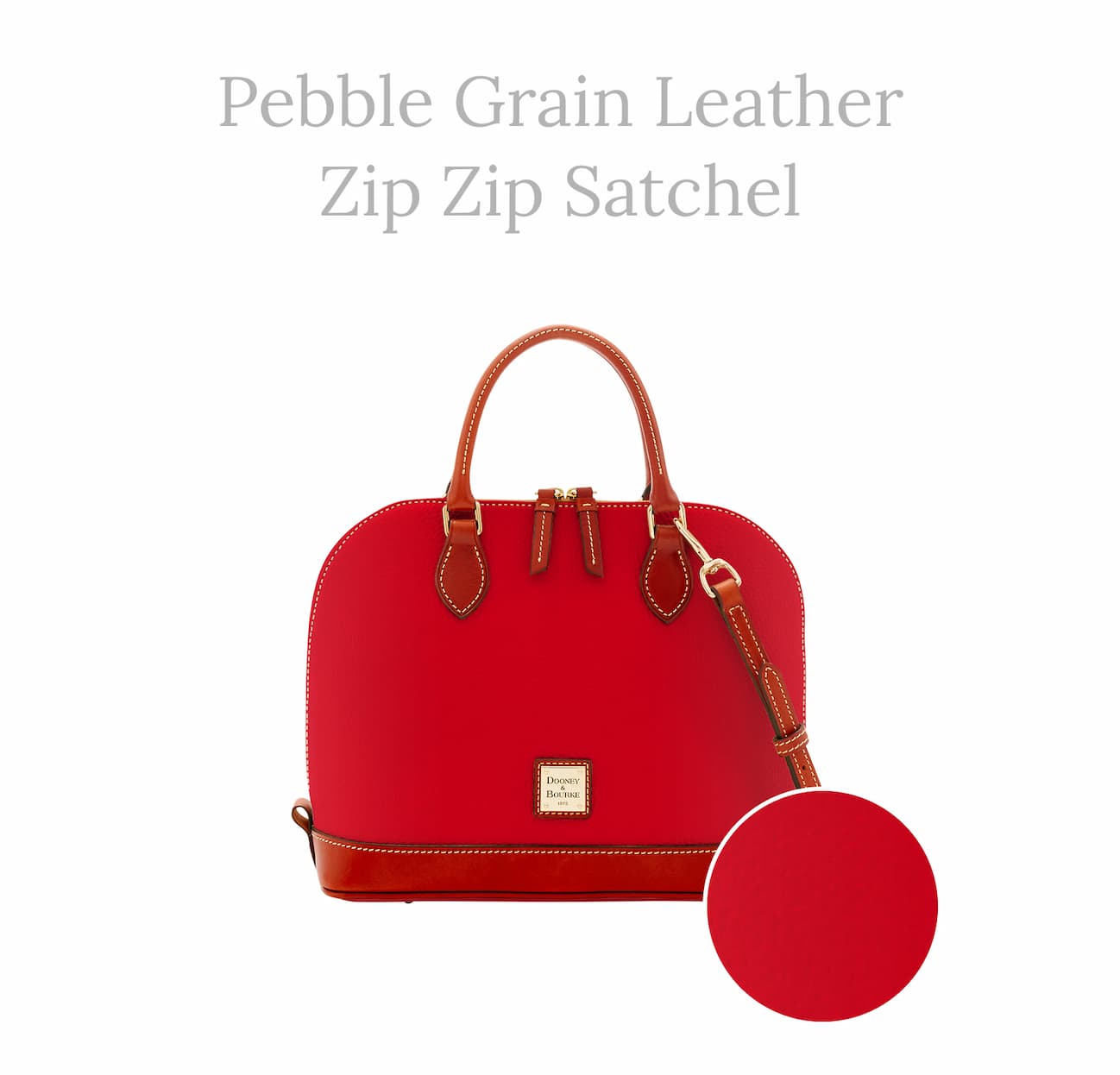 Pebble Grain Zip Zip Satchel