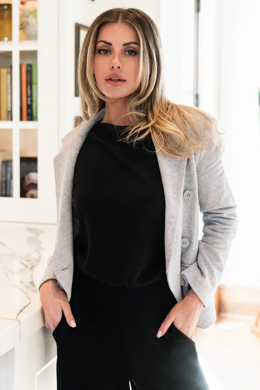 Double Breasted Blazer in Heather Grey