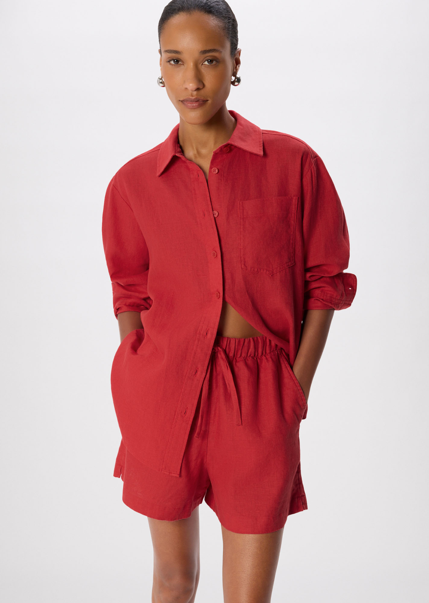 Red Linen Coord