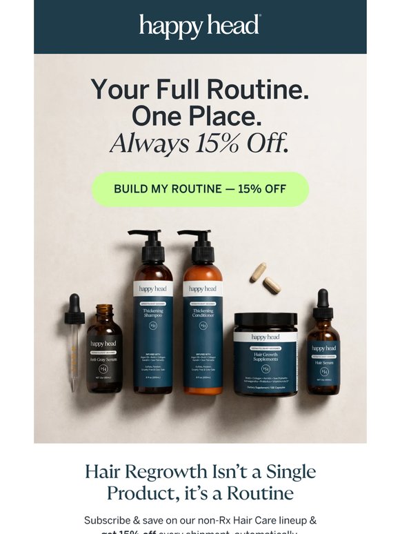Your full routine: always 15% off.