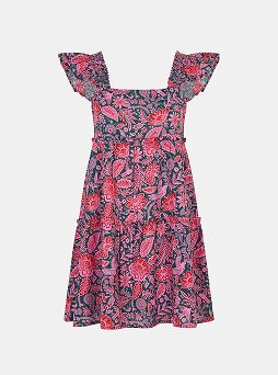 Floral Frill Tiered Mini Dress Multi