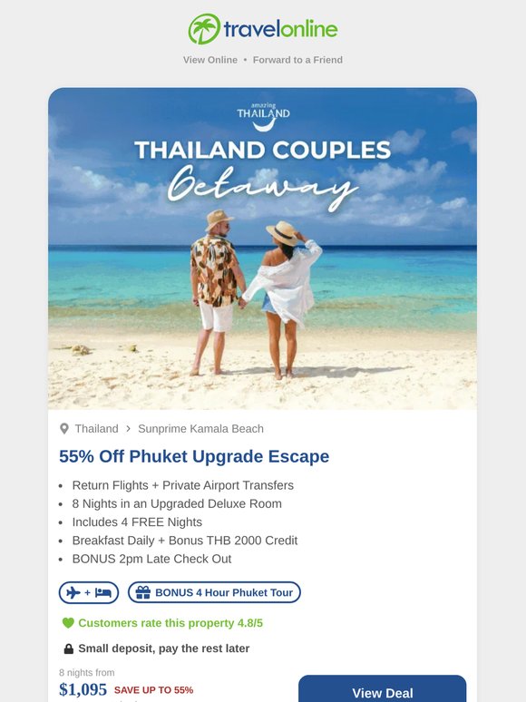 55% Off Popular Phuket Couples Escape