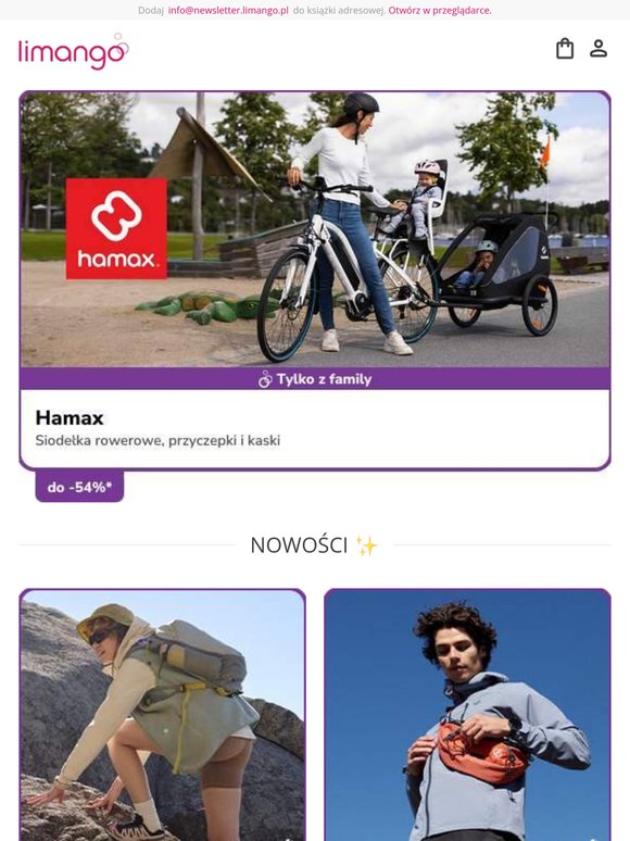 Hamax do - 54%* 🚲  Odkryj nową kolekcje Dare2b 💜