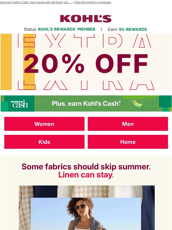 Save 20% + shop lightweight linen at budget-friendly prices 👗👕🩴