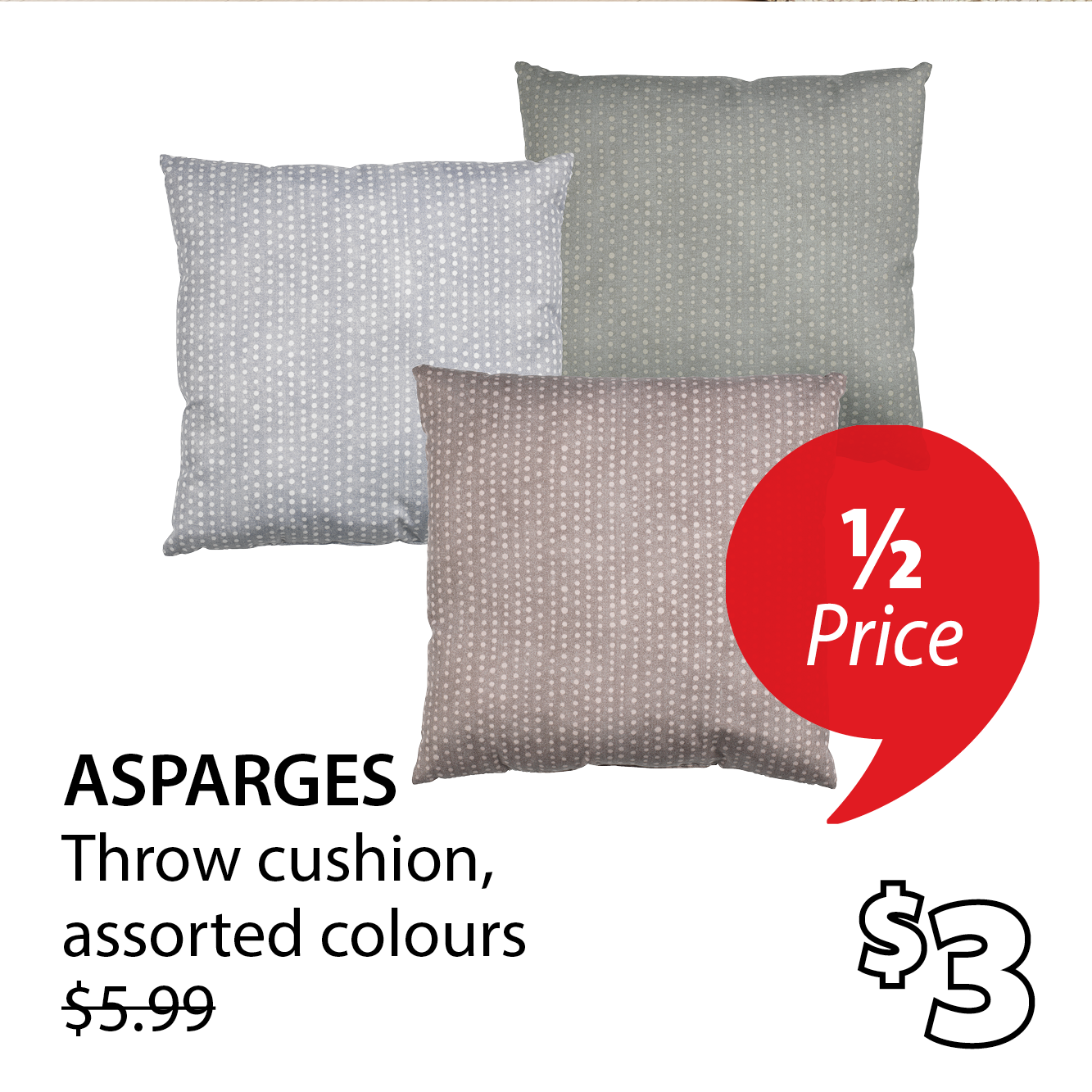 ASPARGES Throw cushion | 1/2 Price