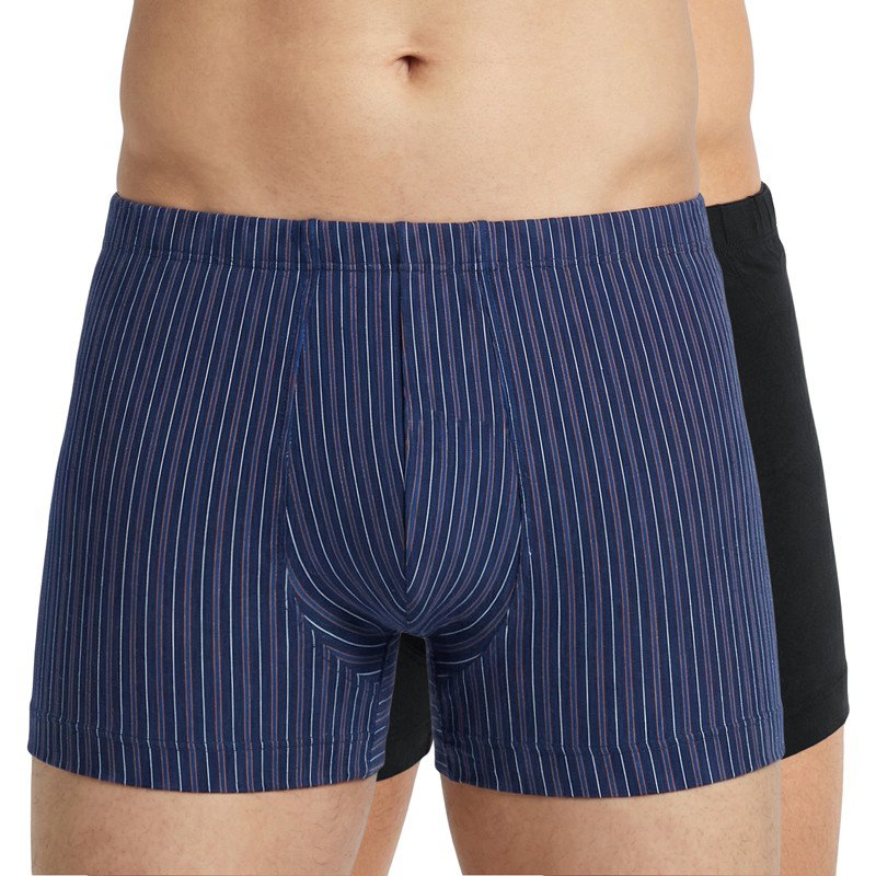 Image of Schiesser 2-er Set Trunks Blau gestreift & Schwarz