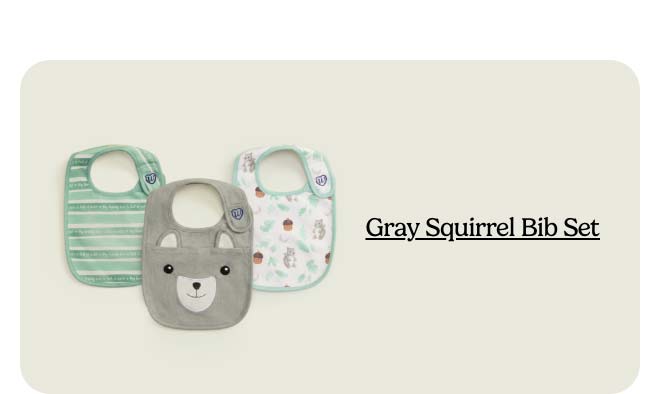 Shop Gray Squirrel Bib Set