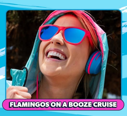 Flaminogs on a booze cruise