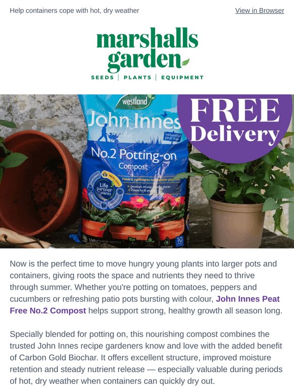 The perfect compost for summer potting on - Delivered for FREE
