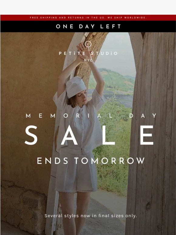 Memorial Day Sale Ends Tomorrow