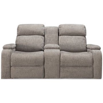 Austin Dual Power Loveseat Recliner - Tilt Power Headrest - Lumbar Support - Hidden Cup Holders - Center Storage Compartment