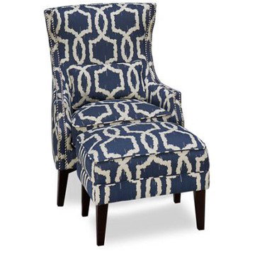 Stampede Accent Chair with Nailhead & Ottoman