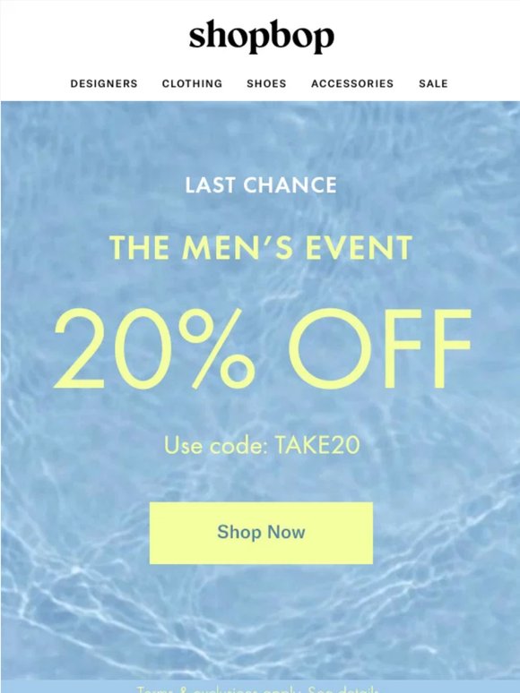LAST CHANCE: 20% off