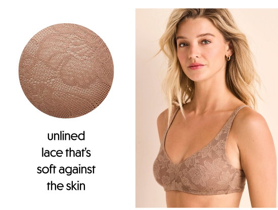 unlined lace that is soft against the skin