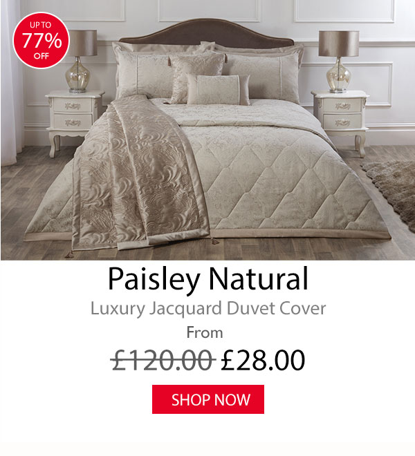 Paisley Natural Luxury Cotton Rich Jacquard Duvet Cover
