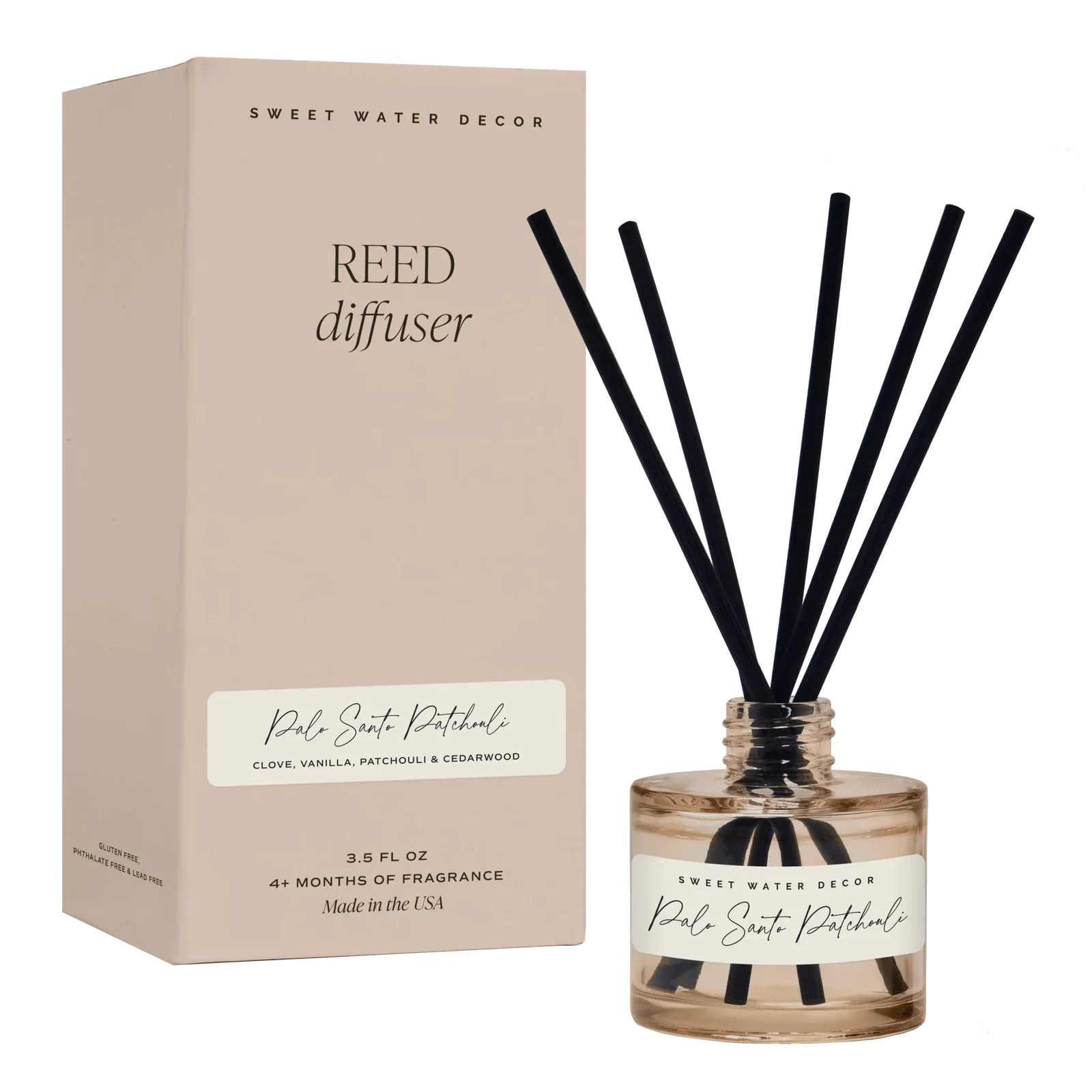 Image of Palo Santo Patchouli Tinted Glass Jar Reed Diffuser