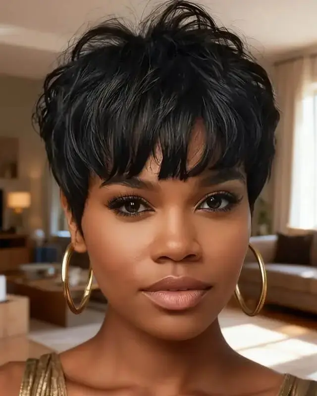 Glueless Wear and Go Pixie Cut Wig No Lace Machine Made 100% Human Hair Wigs