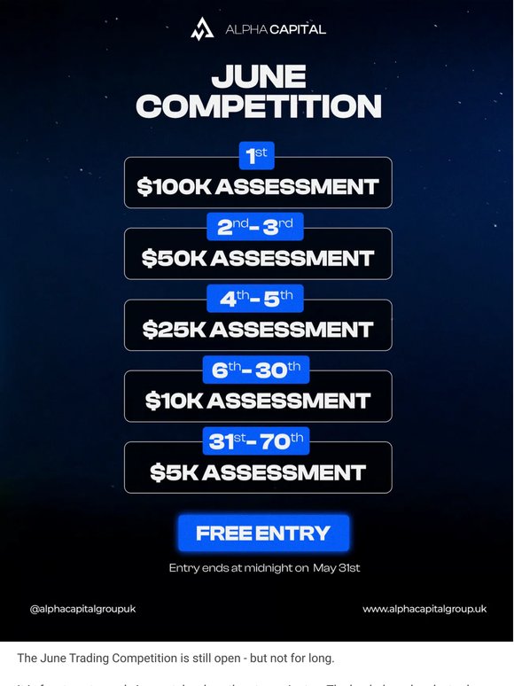 The June competition is filling up - are you in?