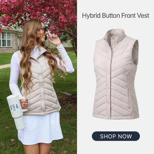 women's hybrid button front vest
