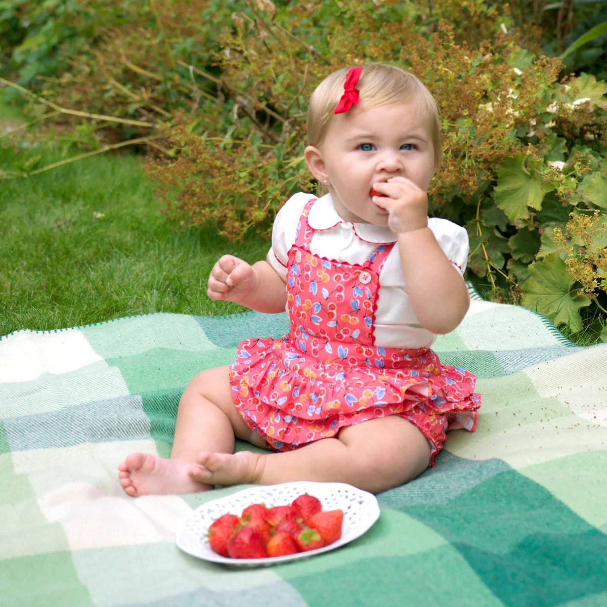 Cherry Dungaree Set