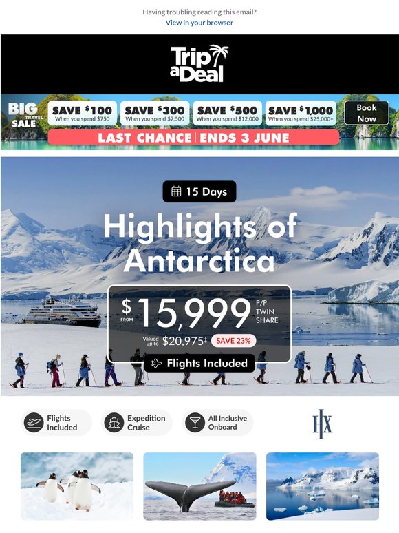 Final days! Save on our top Antarctica deal