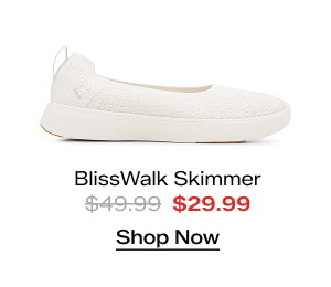 A side view of the BlissWalk Skimmer Starburst in snow white. The style was $49.99 and is now on sale for $29.99. Shop Now. 