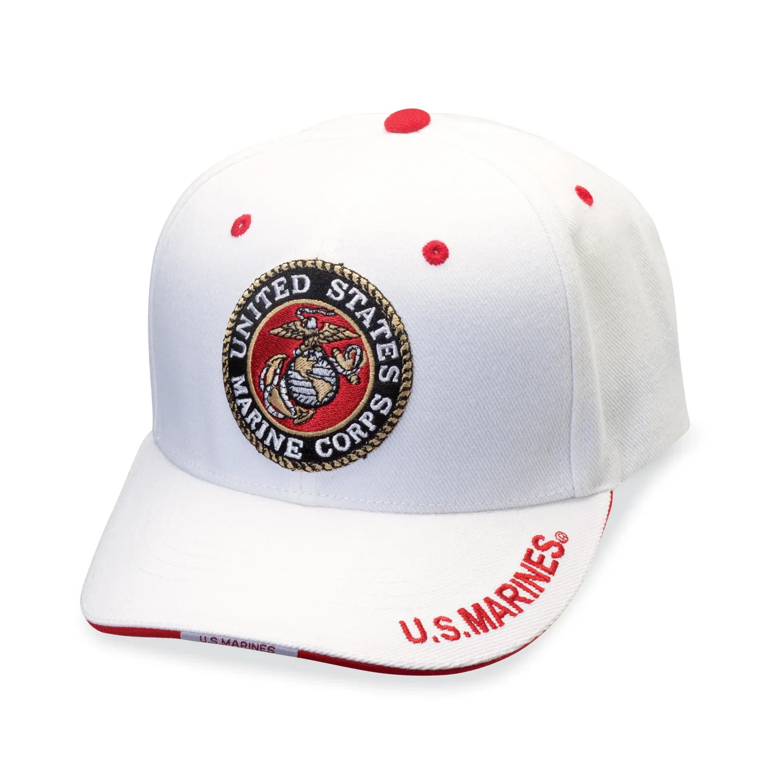 Image of Marines Corps Logo Hat – Personalized – White