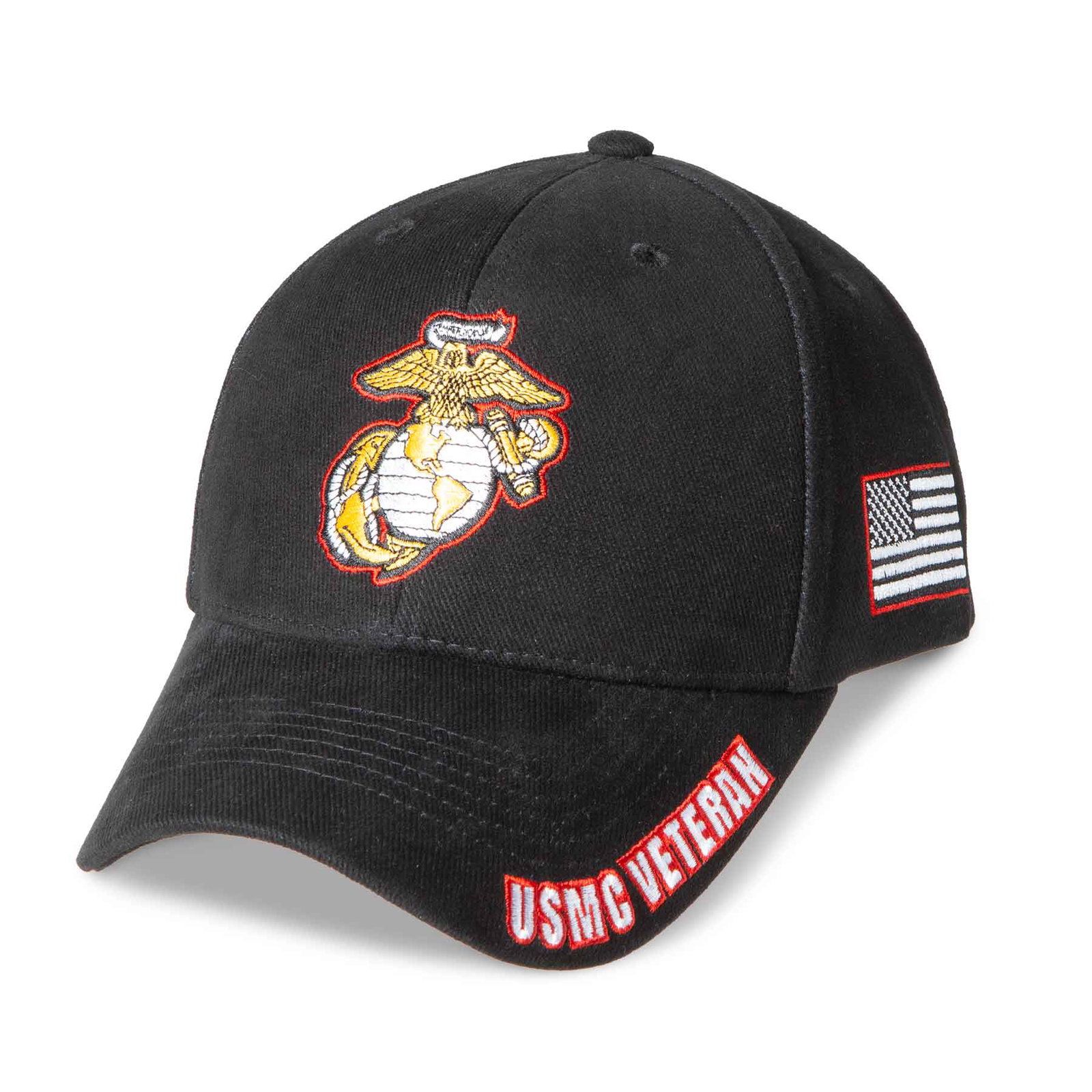 Image of USMC Veteran Choose Your Rank Hat - Black