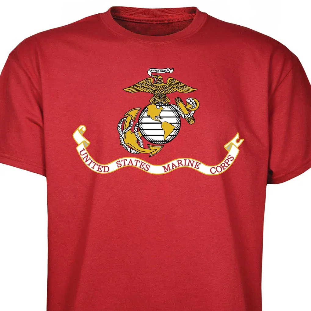 Image of Marines EGA Emblem T-Shirt Red