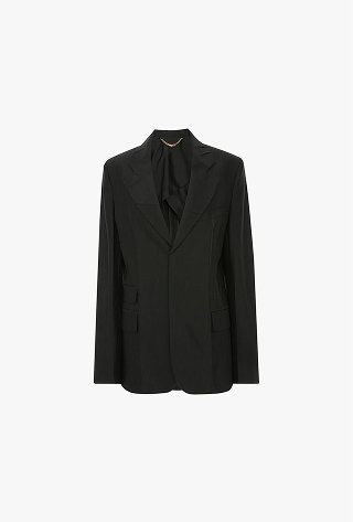 Notched Lapel Jacket In Black