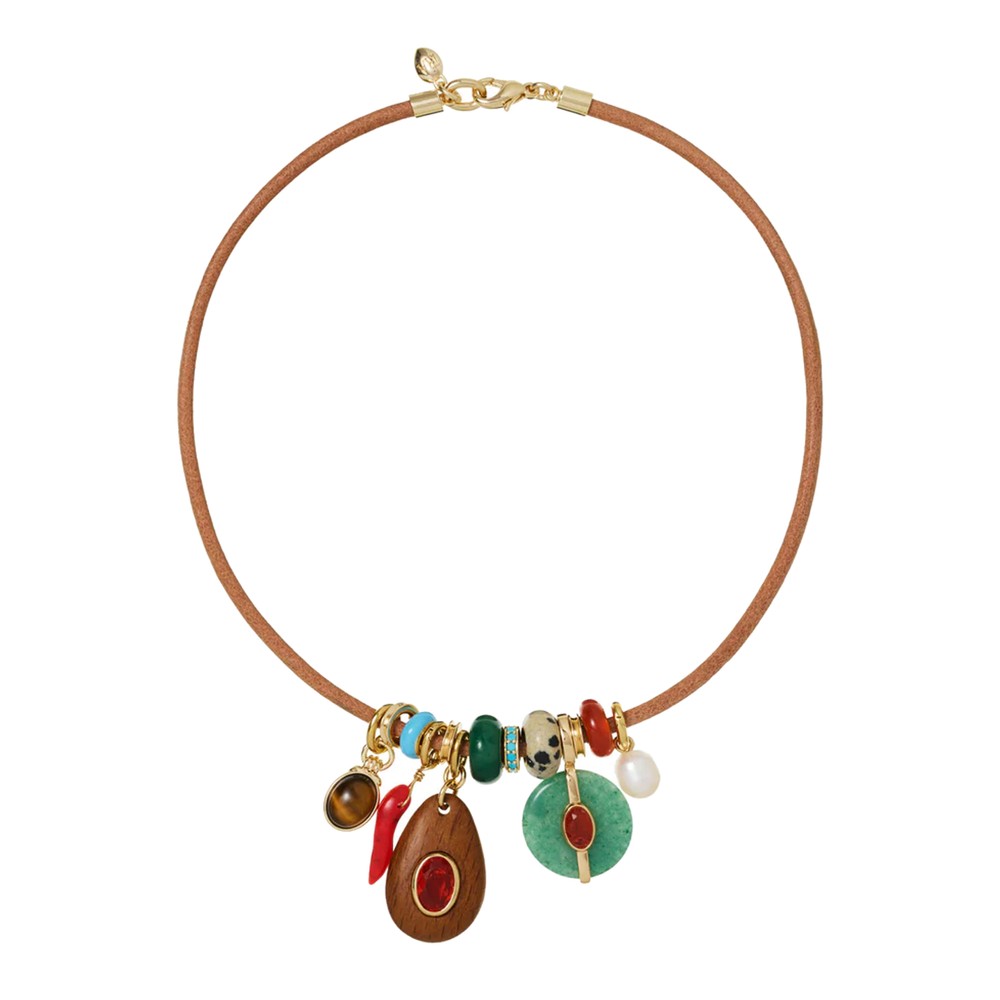 Image of The Leather Tiny Treasures Necklace - Multi