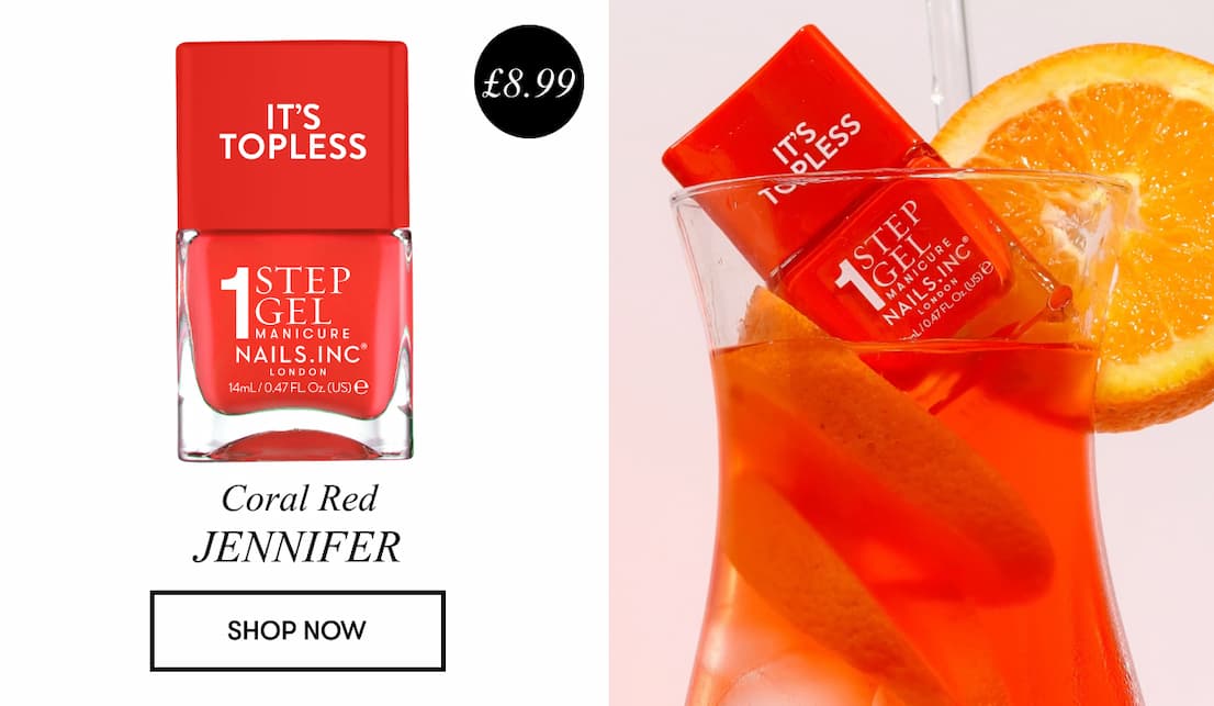 Coral red nail polish