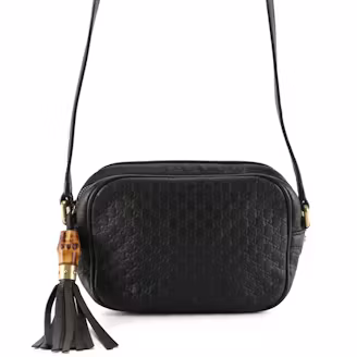 Gucci Crossbody Bag in Microguccissima Calfskin Leather with Bamboo Tassel